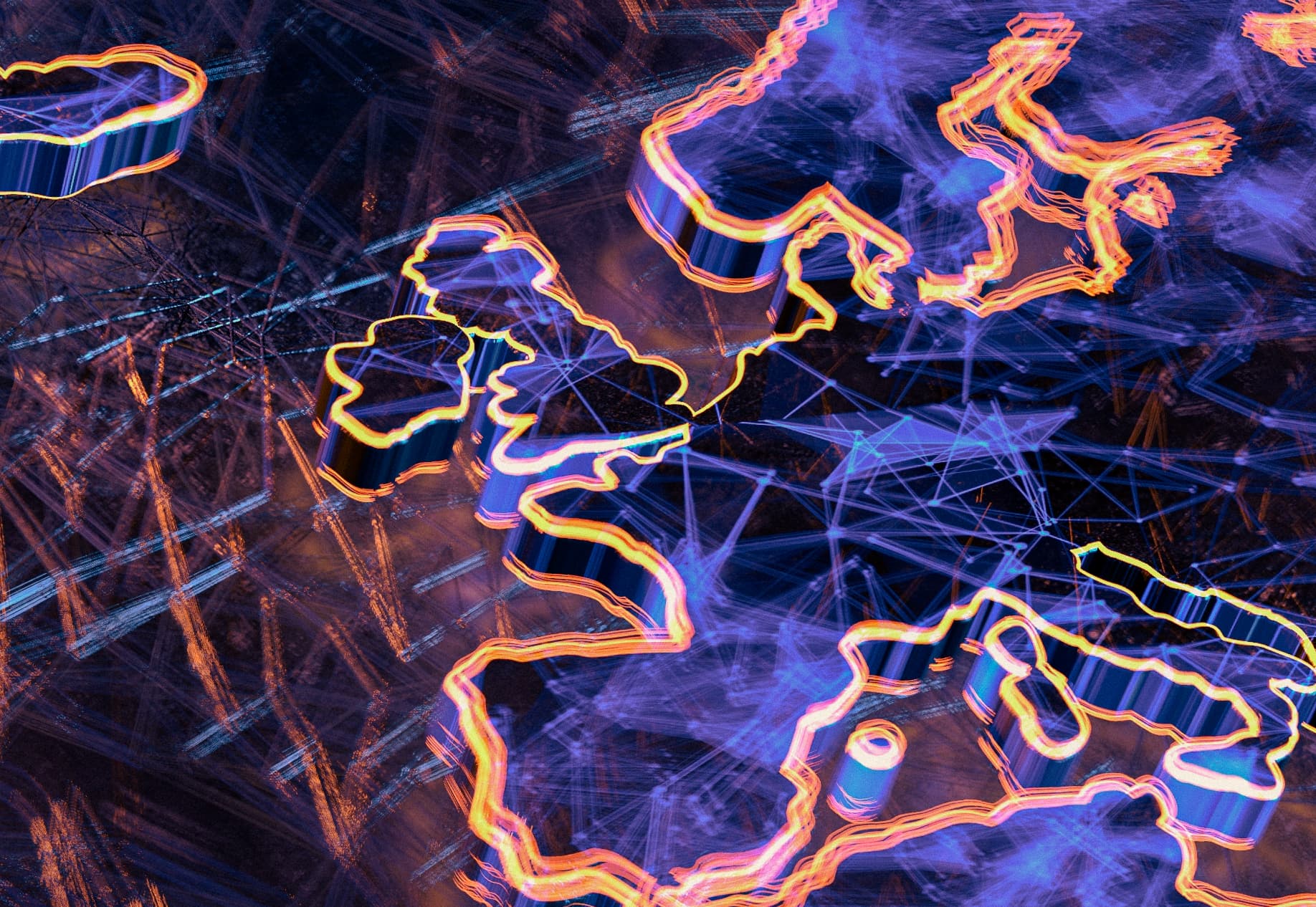 Europe cybersecurity network information technology for internet of things IOT with big data cloud computing - 3D Illustration rendering
