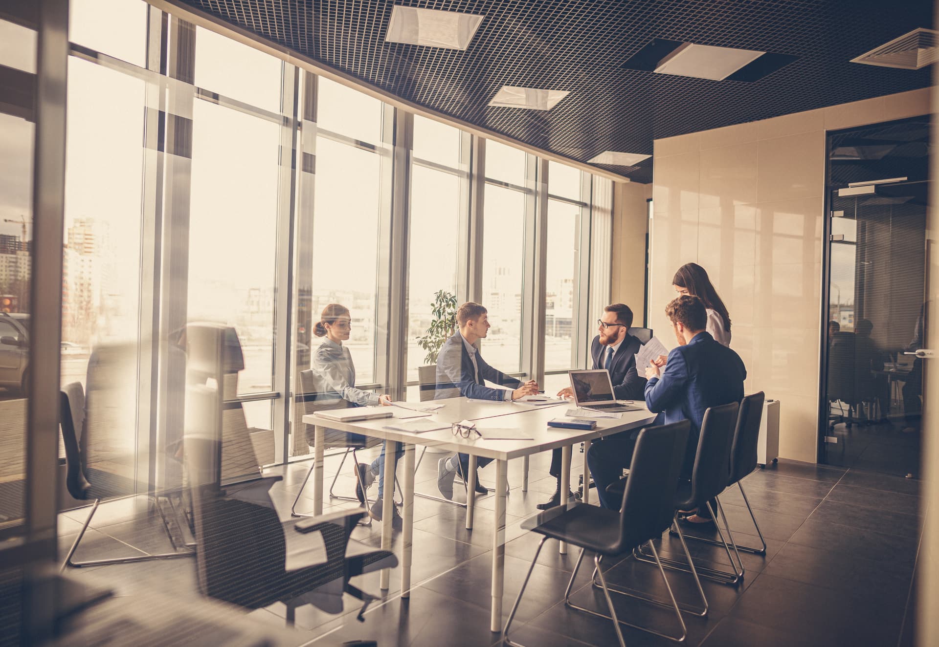 Corporate business team and manager in a meeting